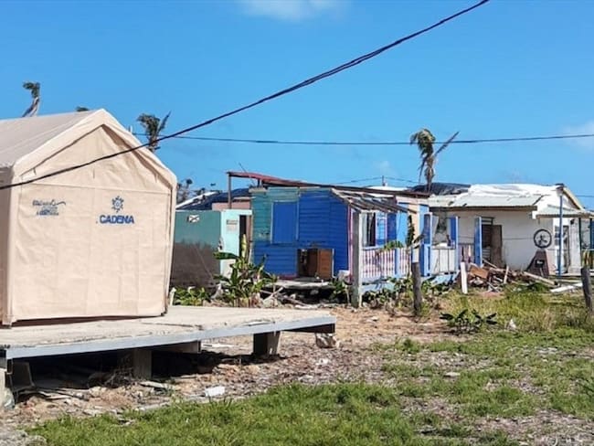 La comunidad raizal denuncia que no se ha iniciado la reconstrucción de la isla y las viviendas afectadas siguen sin techo. . Foto: Cortesía