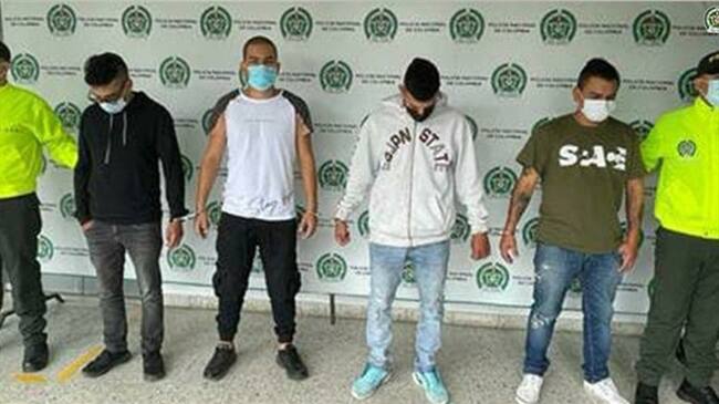 Los individuos fueron detenidos en medio de las investigaciones de la Fiscalía y la Policía . Foto: Policía Nacional