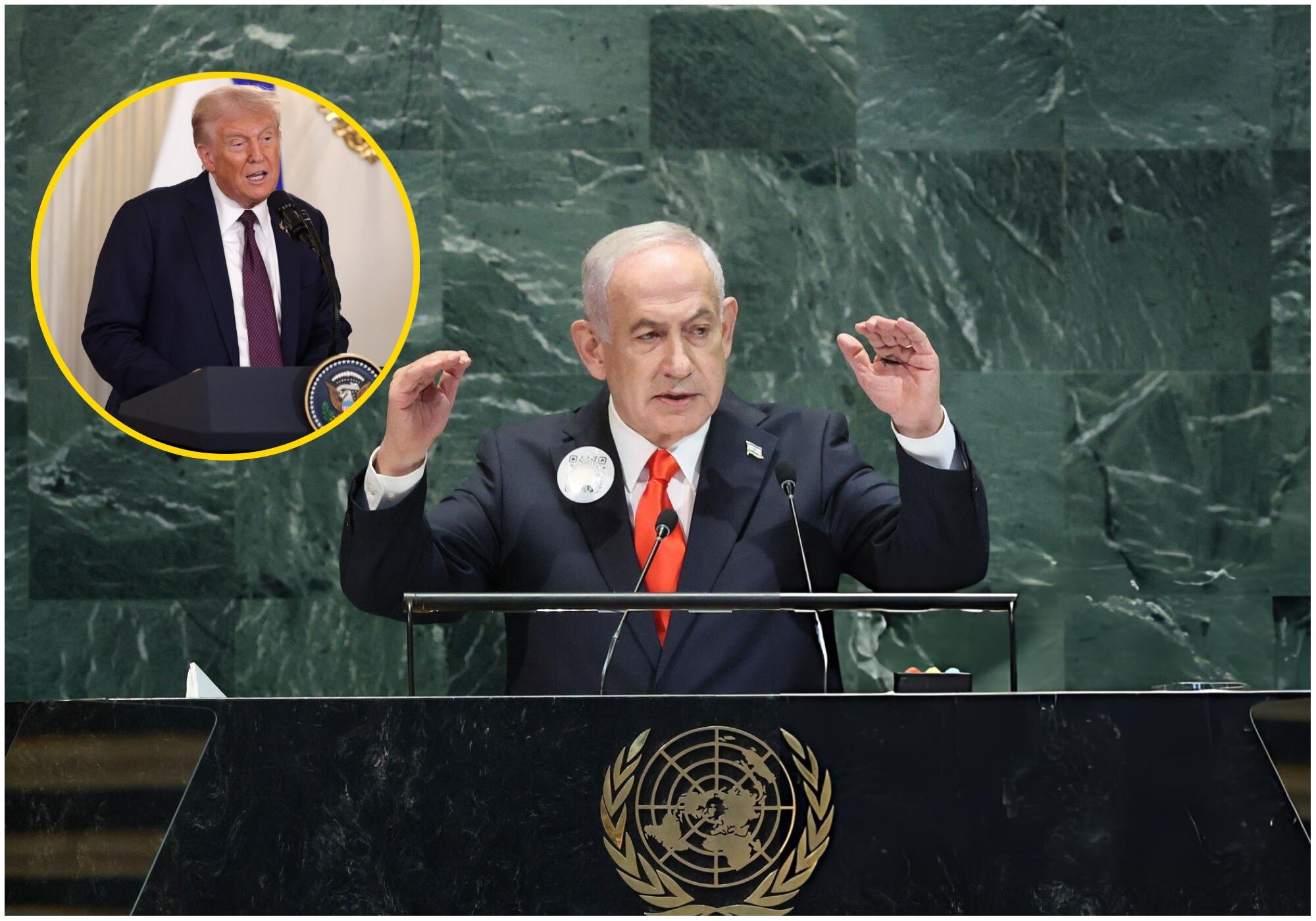Netanyahu aseguró que no ha acordado con Trump el establecimiento de un Estado Palestino. Foto: EFE/ Getty Images.