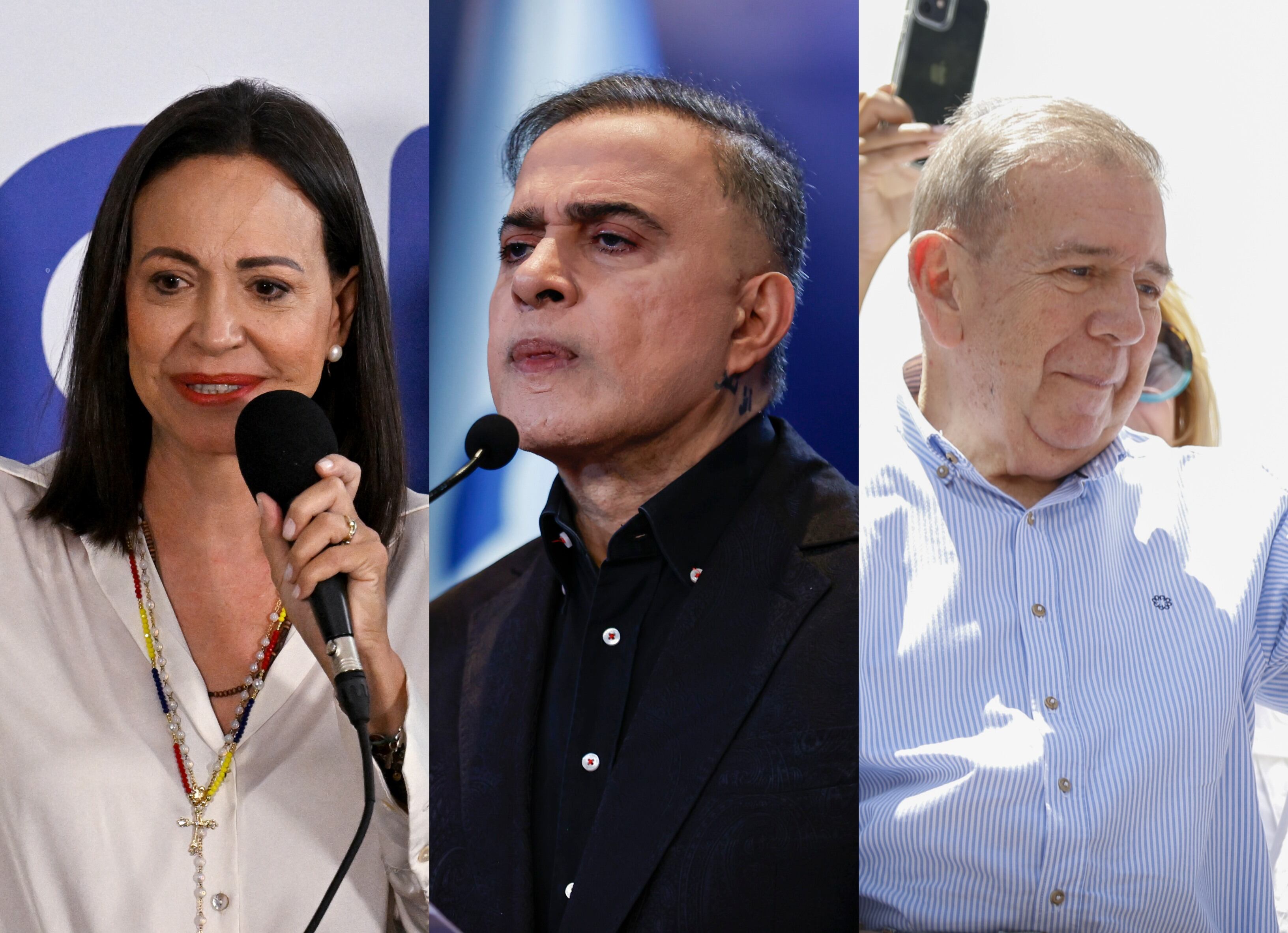 María Corina Machado, Tarek William Saab y Edmundo González | Fotos: GettyImages