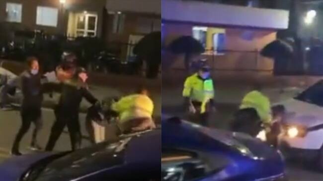 Sargento de la Policía de Bogotá fue grabado cuando agredió a un hombre contra la patrulla / imagen de referencia. Foto: Video de redes sociales Concejal Diego Cancino