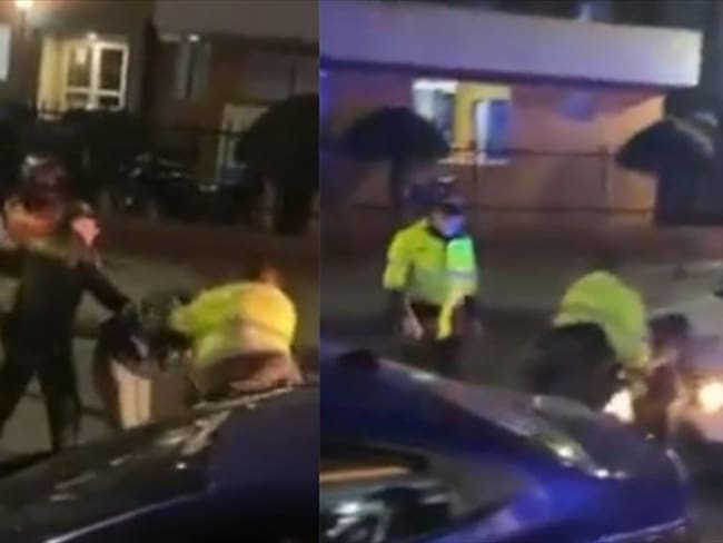 Sargento de la Policía de Bogotá fue grabado cuando agredió a un hombre contra la patrulla / imagen de referencia. Foto: Video de redes sociales Concejal Diego Cancino