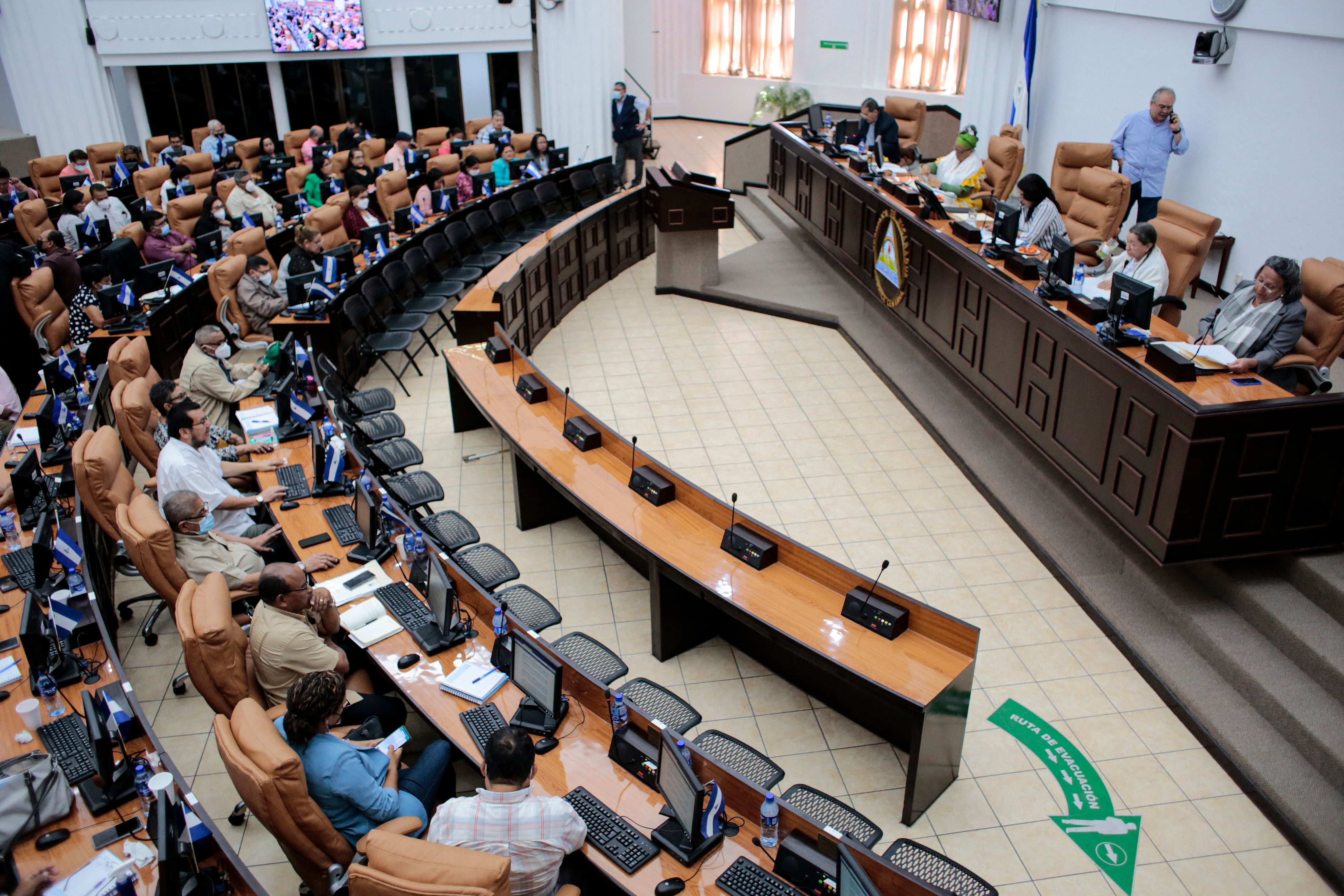 Parlamento de Nicaragua en 2022. FOTO: OSWALDO RIVAS/AFP via Getty Images)