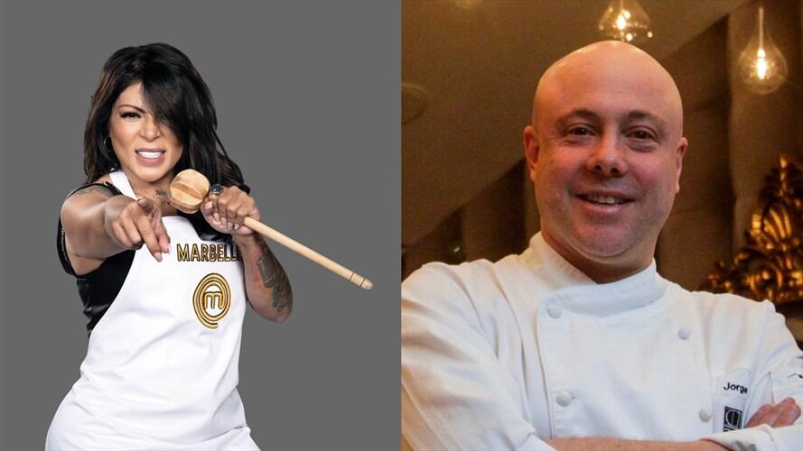 El cocinero colombiano Jorge Rausch y la cantante Marbelle. Foto: Colprensa
