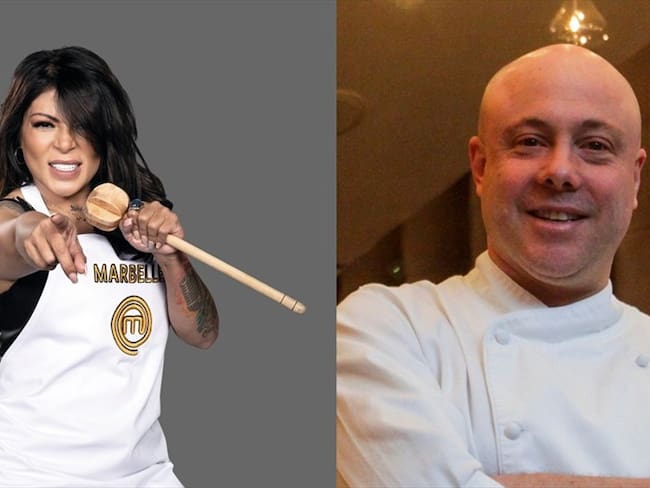 El cocinero colombiano Jorge Rausch y la cantante Marbelle. Foto: Colprensa