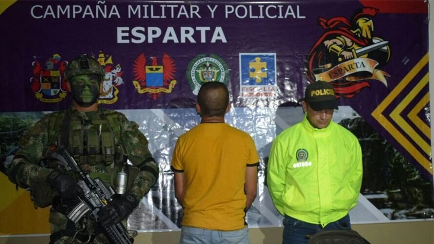 Capturado explosivista . Foto: Ejército Nacional