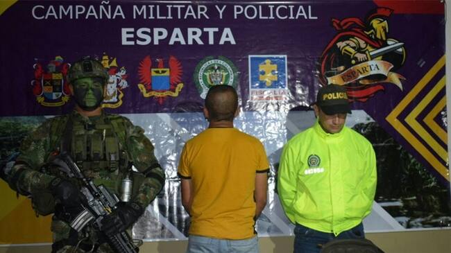 Capturado explosivista . Foto: Ejército Nacional