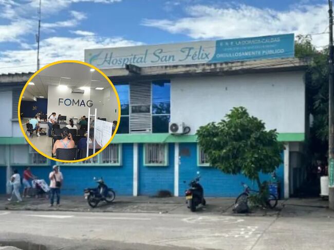 Los directivos del Hospital San Félix adelantan negociaciones con FOMAG y Nueva EPS. Fotos: archivo y Caracol Radio Armenia - Adrián Trejos.