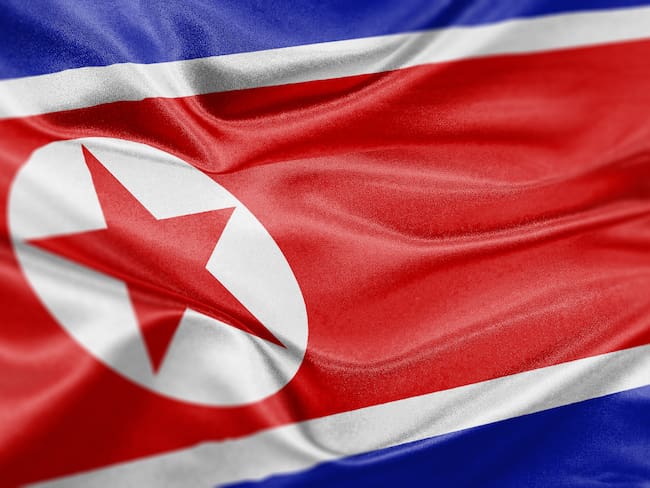 Bandera de Corea del Norte imagen de referencia. Foto: Getty Images.