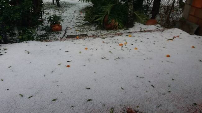 Granizada en el Páramo y San Gil. . Foto:suministrada.