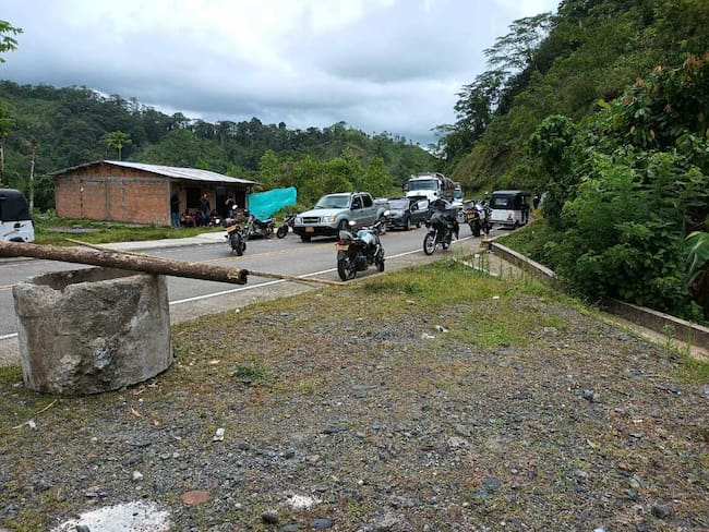 Bloqueos en la vía Panamericana entre Risaralda y Chocó / Foto: Suministrada comunidad