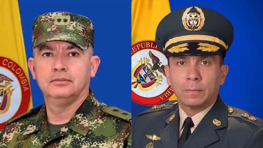 El general Marcos Evangelista Pinto es comandante de la Segunda División y el general Edgar Alberto Rodríguez es comandante del Comando de Educación y Doctrina del Ejército. Foto: Ejército Nacional