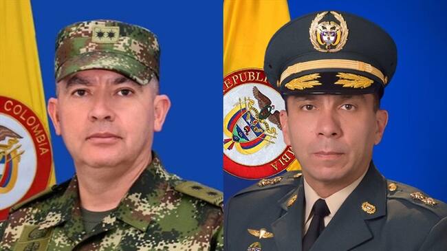 El general Marcos Evangelista Pinto es comandante de la Segunda División y el general Edgar Alberto Rodríguez es comandante del Comando de Educación y Doctrina del Ejército. Foto: Ejército Nacional