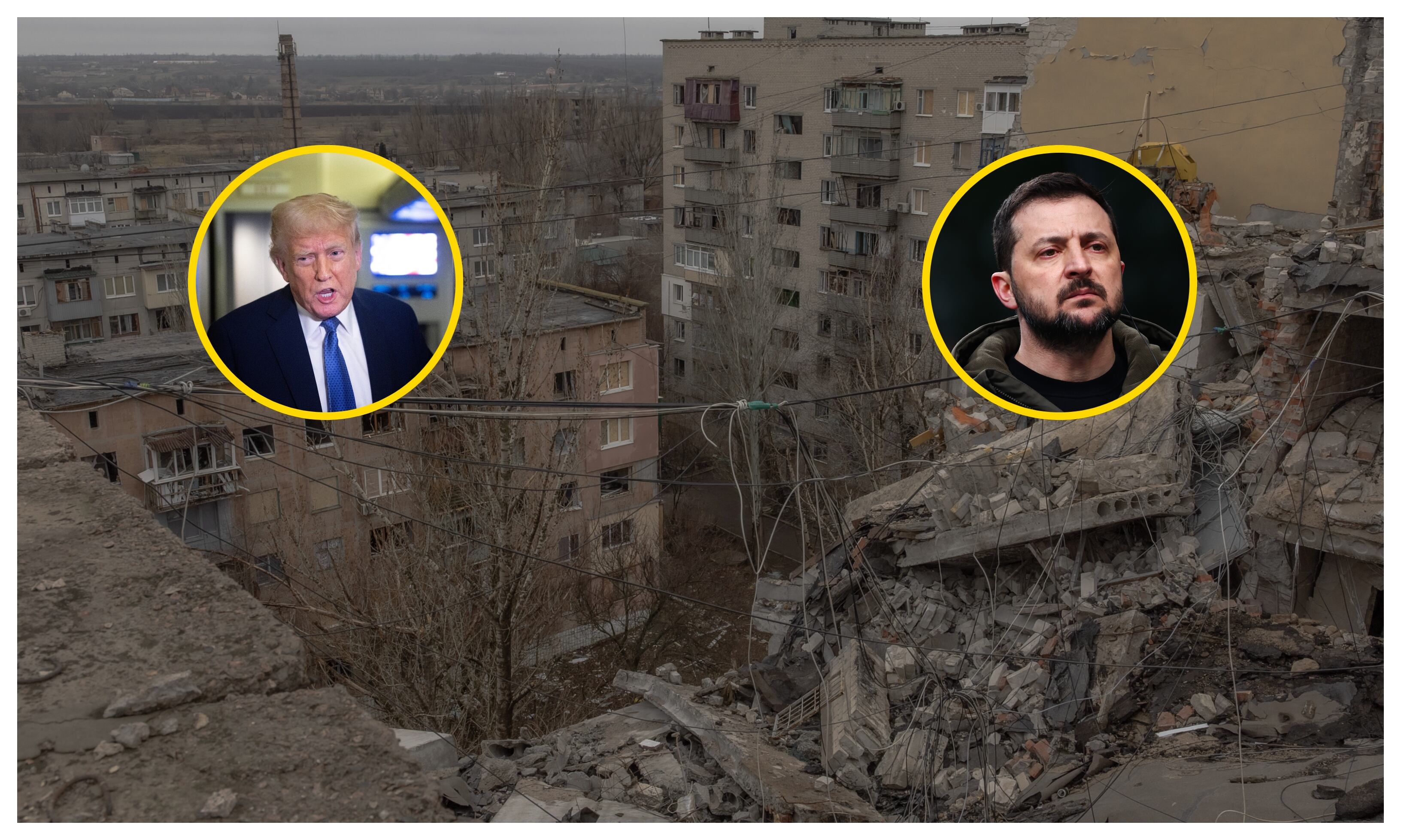 Trump y Zelenski. Foto: ROMAN PILIPEY/AFP y Jakub Porzycki/NurPhoto via Getty Images.