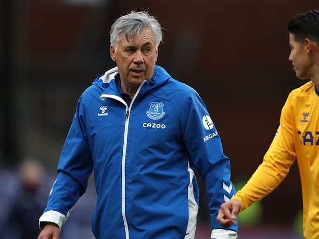 Carlo Ancelotti desminitió que James Rodríguez esté aburrido en el Everton. Foto: Bradley Collyer - Pool/Getty Images