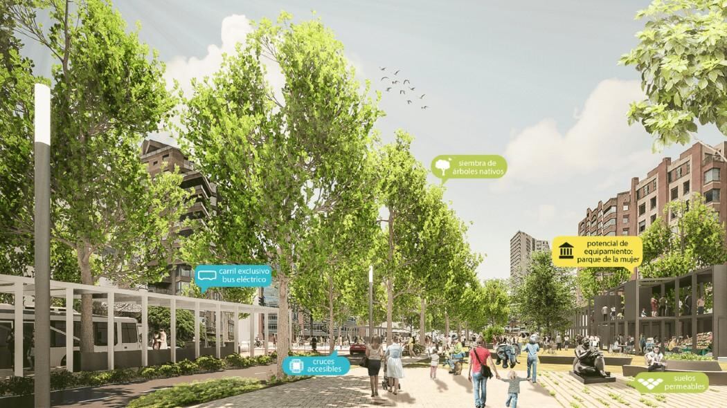 Corredor Verde que propone Claudia López. Foto: Alcaldía de Bogotá