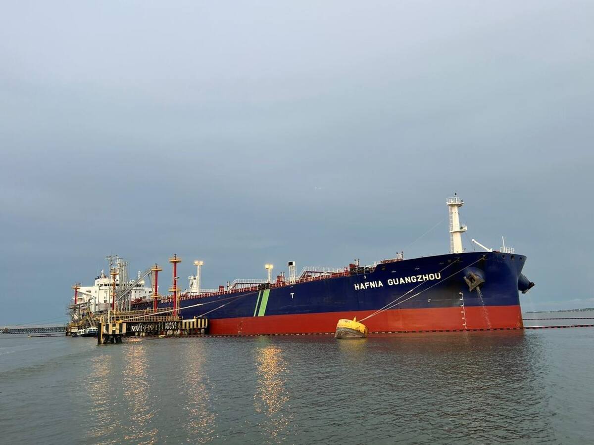 Refinería de Cartagena realizó carga récord de combustible a un buque comercial