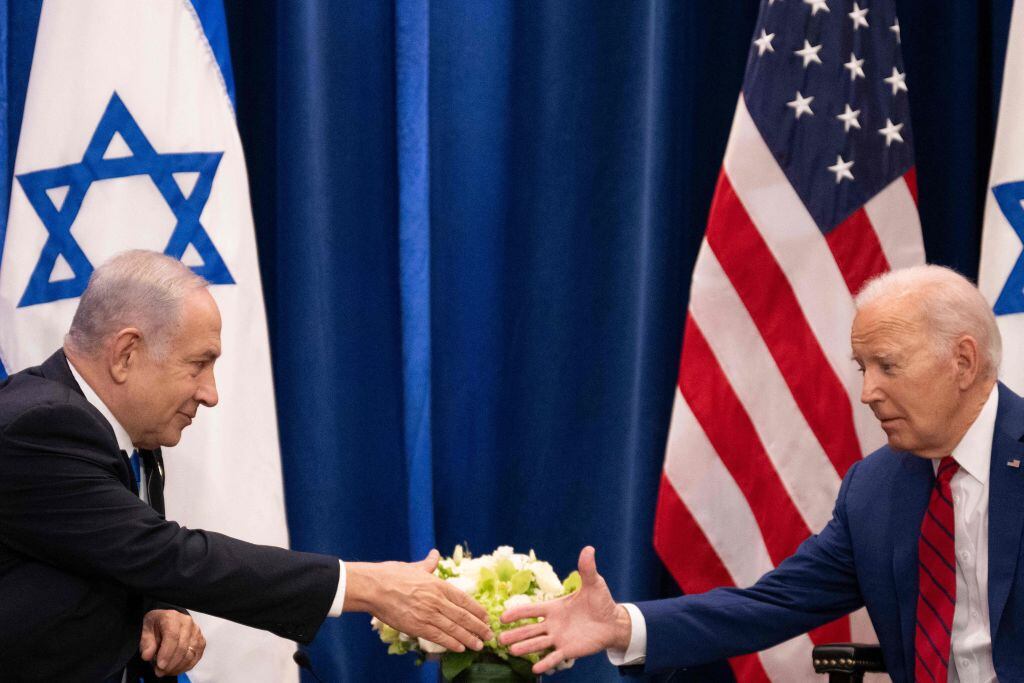 Benjamin Netanyahu y Joe Biden. Foto: Jim WATSON/AFP/Getty Images.