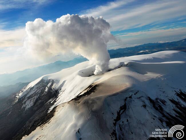 Volcán Nevado del Ruíz. Foto Servicio Geológico Colombiano