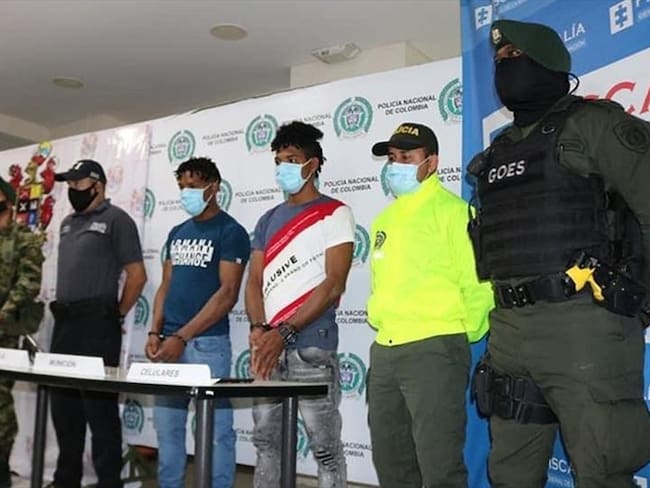 Los detenidos quedaron a disposición de la Fiscalía para el proceso de judicialización. Foto: Policía Nacional