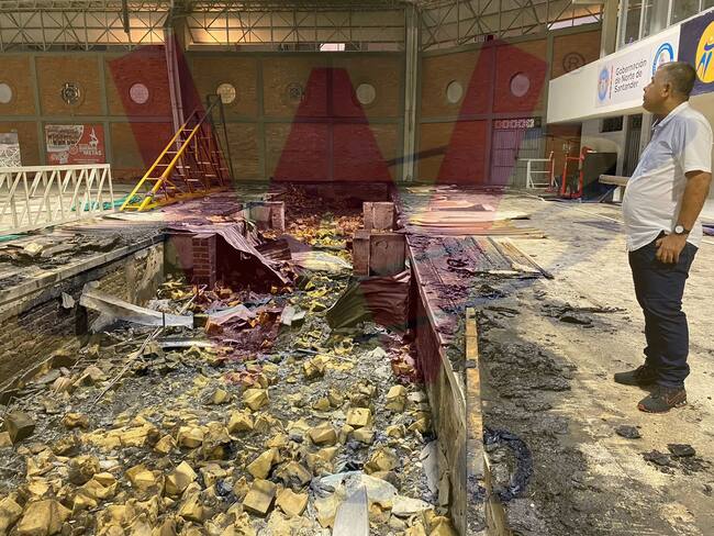 Así quedo coliseo menor Eustorgio Colmenares en Cúcuta después de incendio dentro de sus instalaciones. / Foto: Archivo.