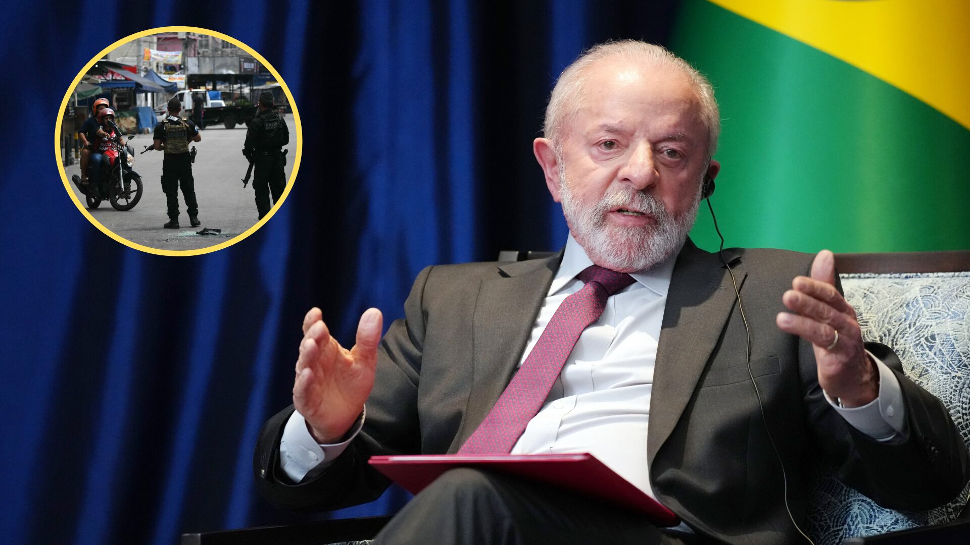 Presidente de Brasil, Luiz Inácio Lula da Silva, Mega operativo antinarcóticos en Rio de Janeiro. Foto: Mauro PIMENTEL / AFP/Andrew Harnik/Getty Images