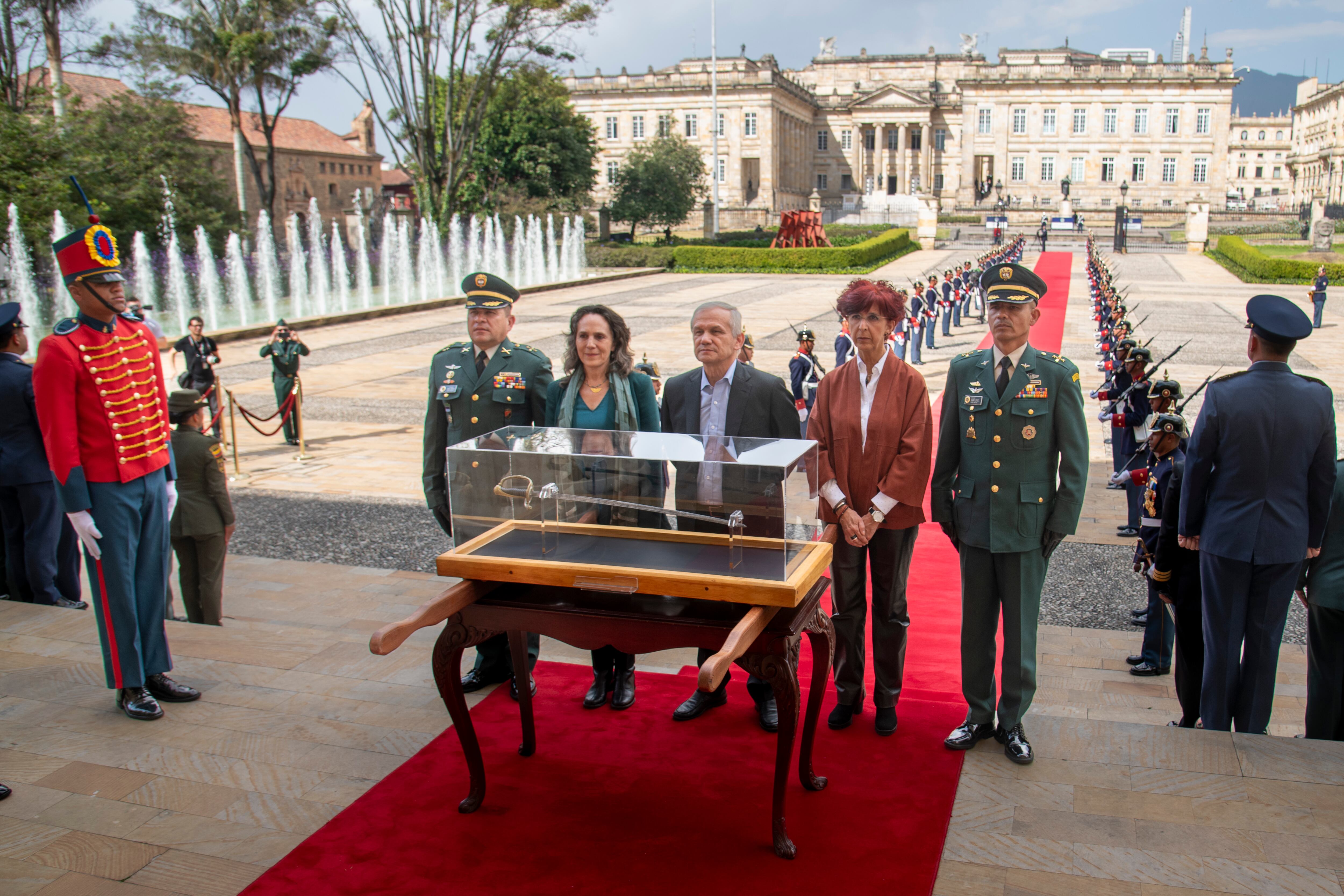 Espada de Bolívar en la Casa de Nariño. Foto: Cortesía Presidencia.