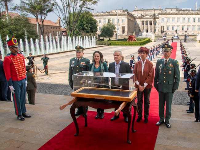 Espada de Bolívar en la Casa de Nariño. Foto: Cortesía Presidencia.