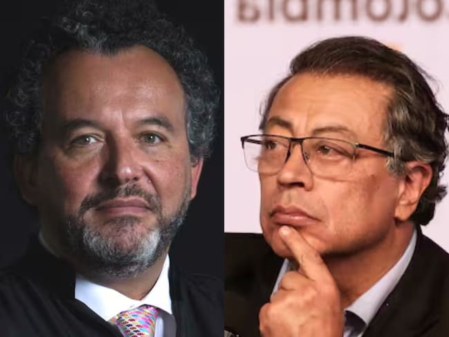 Roberto Vidal, presidente de la JEP y Gustavo Petro