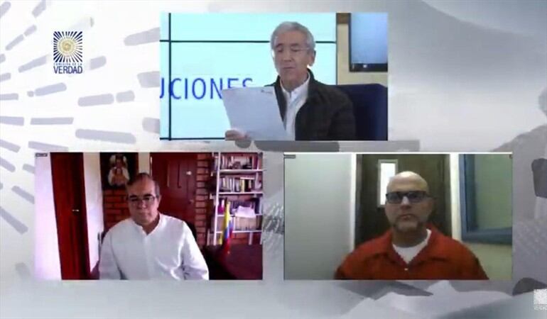 Ante la Comisión de la Verdad se adelantó el primero de los encuentros entre Rodrigo Londoño y Salvatore Mancuso. Foto: Rafael Aristizábal
