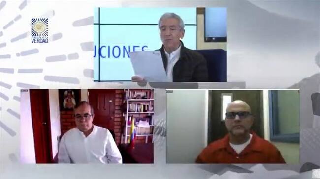 Ante la Comisión de la Verdad se adelantó el primero de los encuentros entre Rodrigo Londoño y Salvatore Mancuso. Foto: Rafael Aristizábal