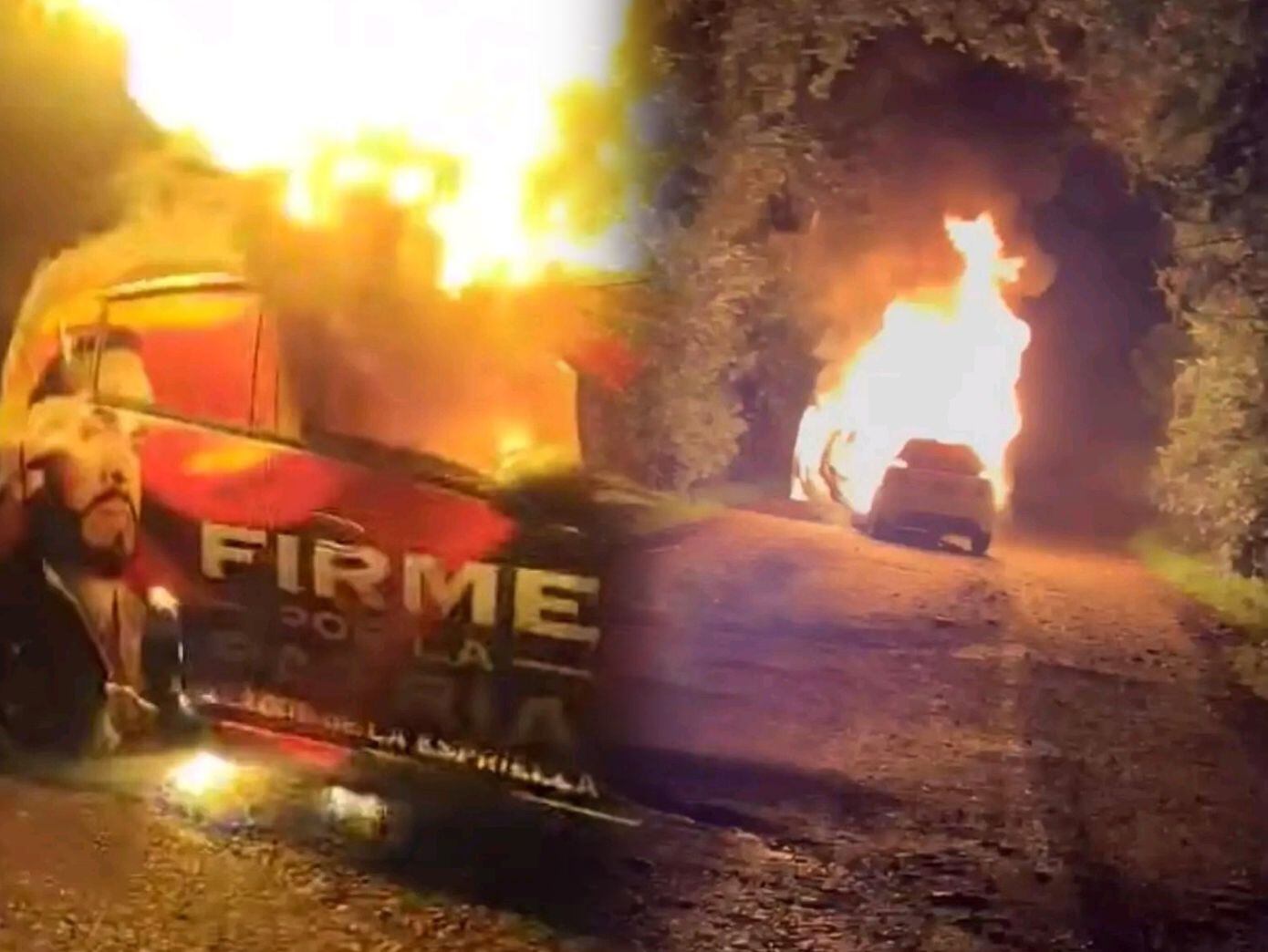 Vehículo de campaña política de Abelardo de la Espriella fue incinerado en Norte de Santander. / Foto: Cortesía.