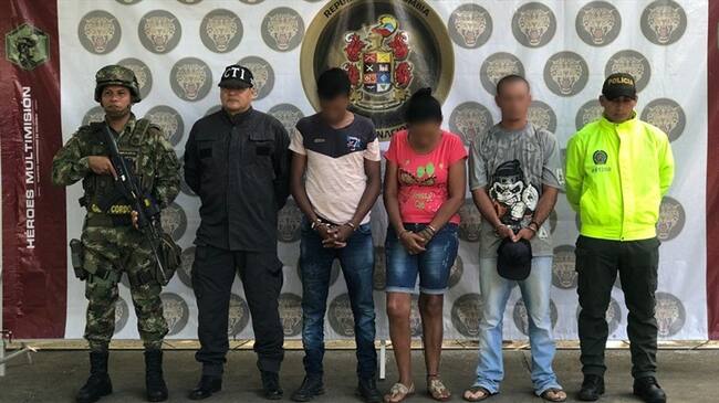 Capturan a tres presuntos asesinos de un líder social en el sur de Córdoba. Foto: prensa Décima Primera Brigada