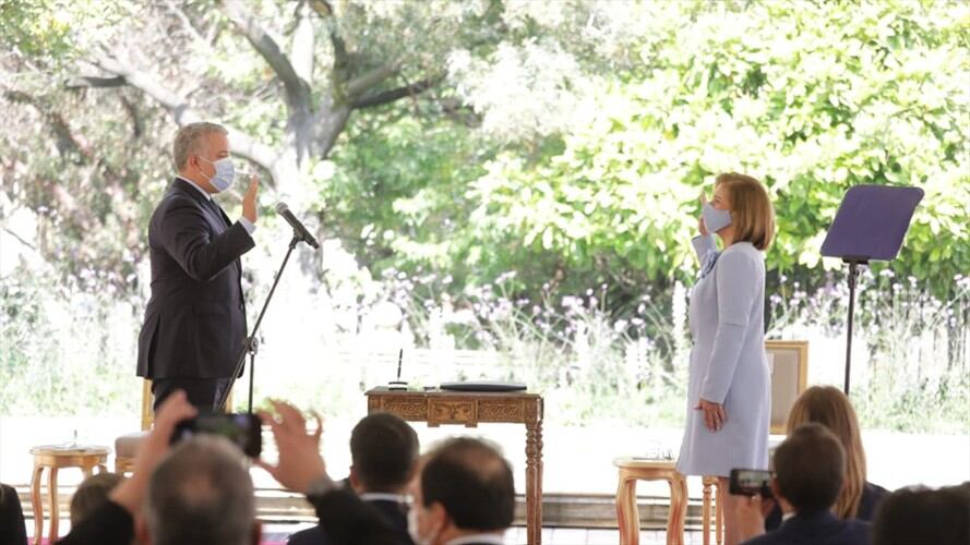 El presidente Iván Duque posesionó a la exministra de Justicia, Margarita Cabello, como procuradora general de la Nación.. Foto: Cortesía Procuraduría