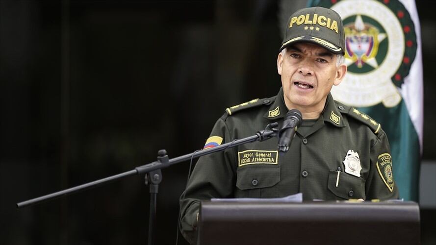 El director de la Policía Nacional, el general Oscar Atehortúa. Foto: Colprensa