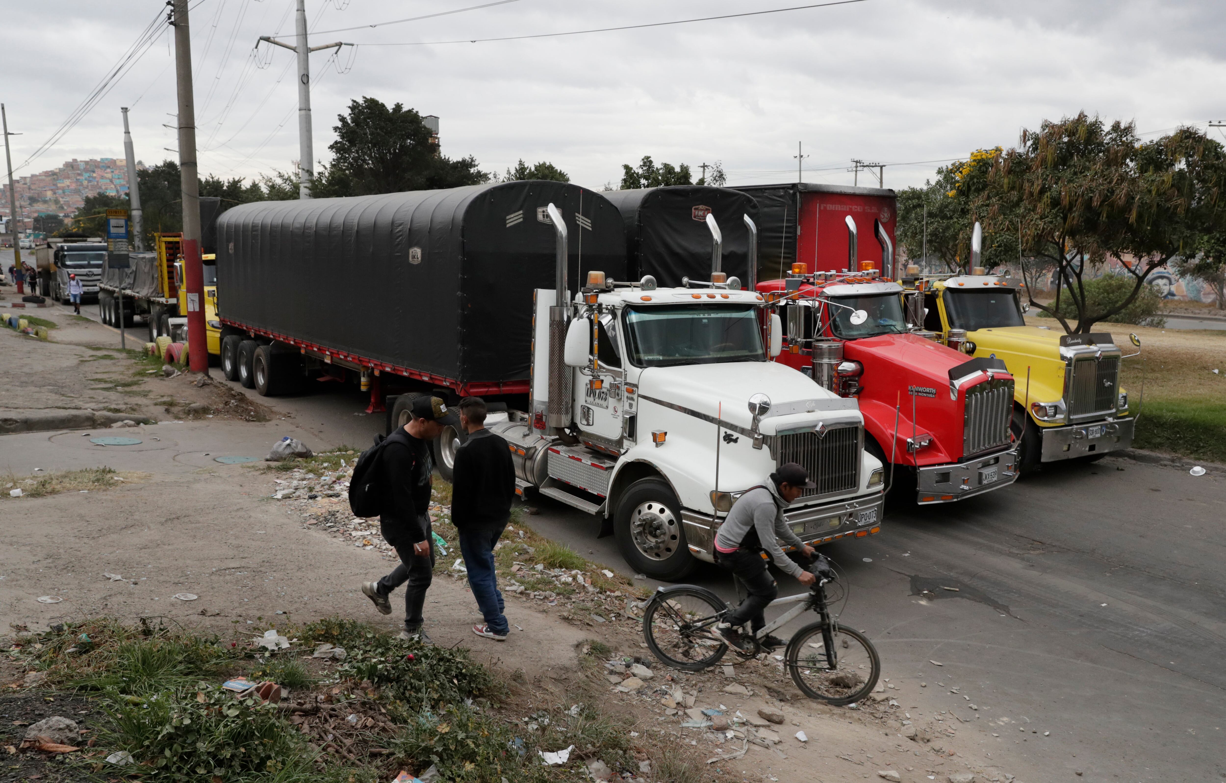 Paro de camioneros en Colombia en septiembre de 2024. Foto: EFE.