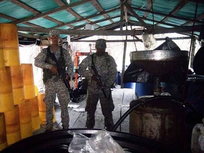 Destruyen complejo cocalero en el Chocó. Foto: Armada Nacional