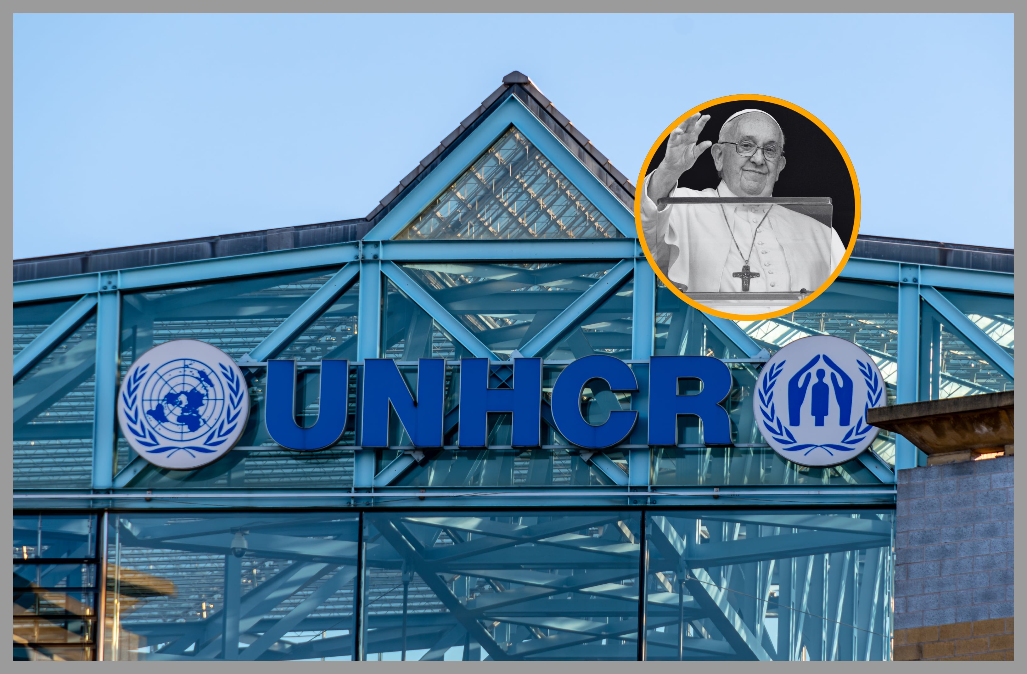 Acnur y Papa Francisco. Foto: Vatican Media via Vatican Pool y HJBC vía Getty Images.