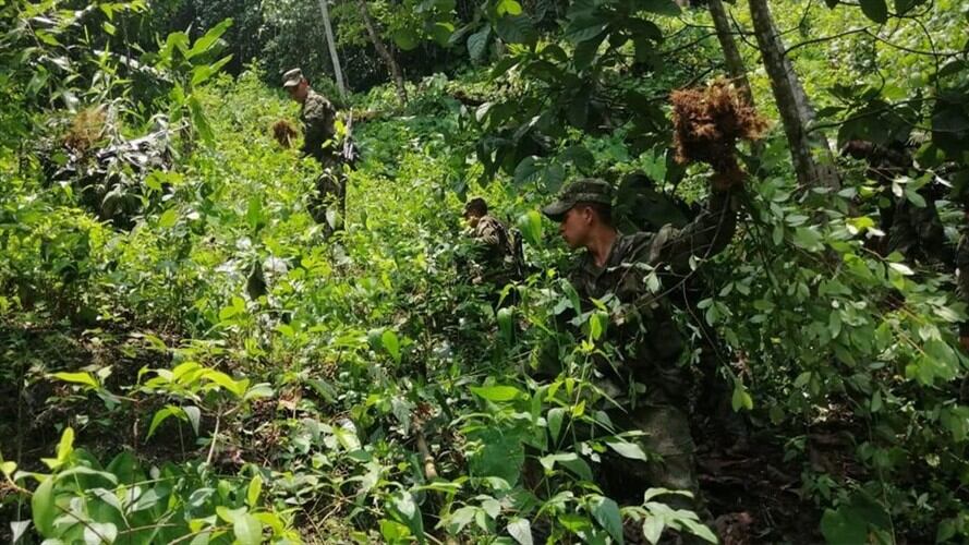 La zona donde se adelantó el operativo fue desarrollada en el municipio de Otanche, Boyacá.. Foto: Primera brigada del Ejército