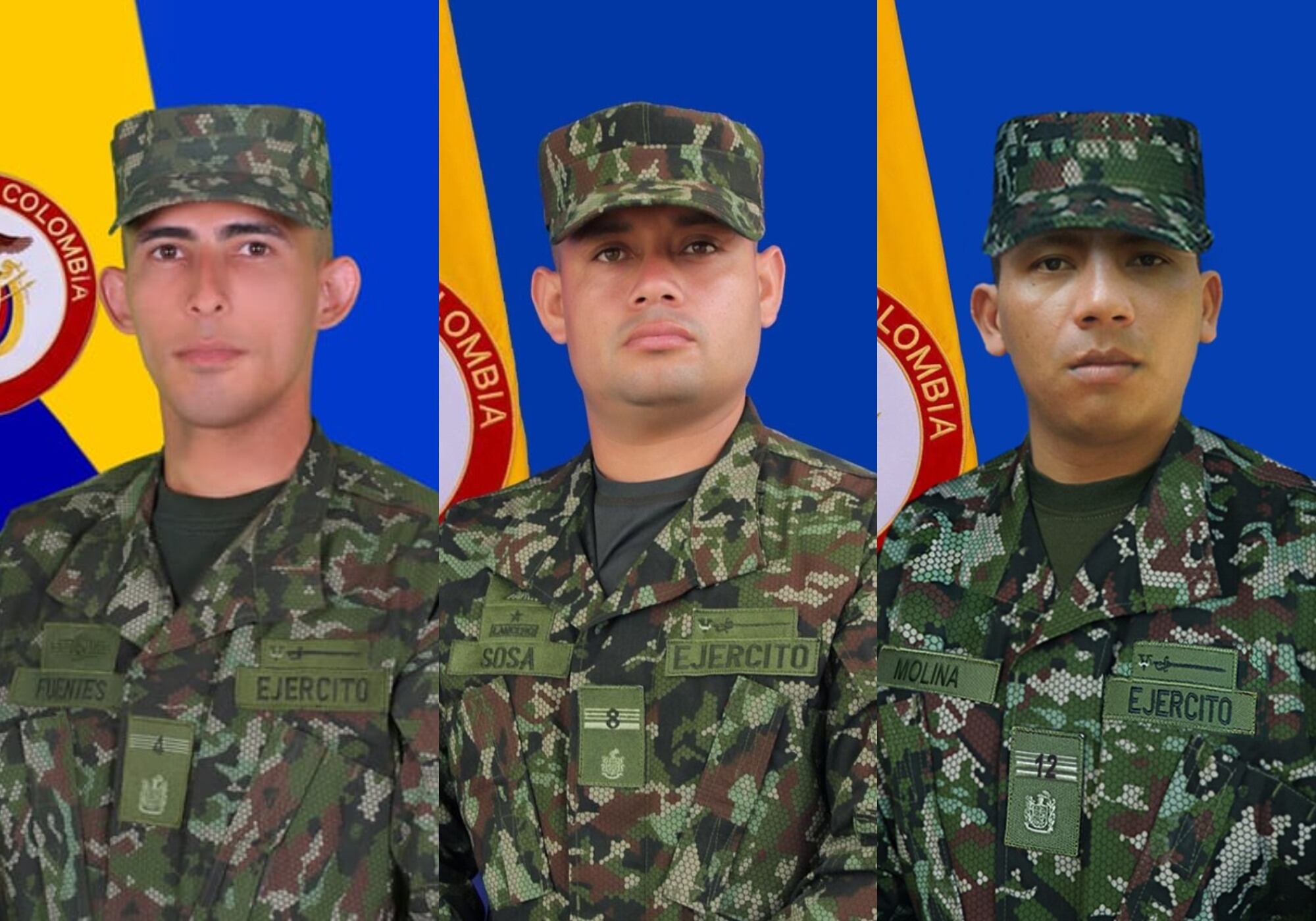 Militares asesinados por las disidencias en Argelia, Cauca. Foto: Ejército Nacional