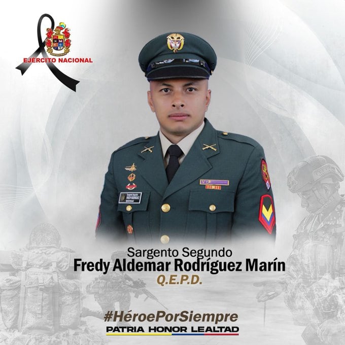 sargento segundo Fredy Aldemar Rodríguez Marín. Crédito: Ejército Nacional.