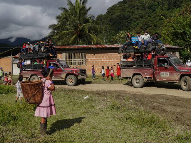 Imagen de referencia de desplazamiento en Colombia. (Photo by Alexis Munera/Anadolu Agency via Getty Images)