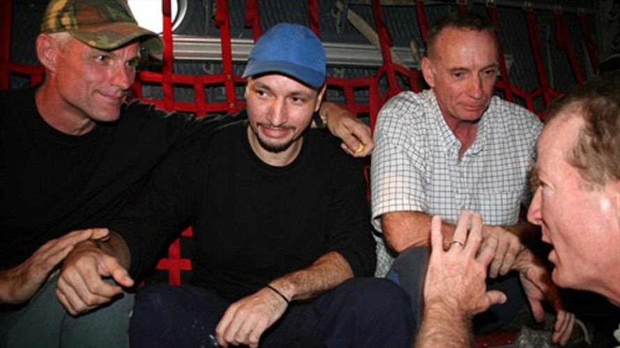 Keith Stansell, Marc Gonsalves y Thomas Howe, secuestrados por las FARC en 2003. Foto: Getty Images