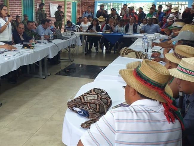 Este miércoles continuarán diálogos entre Gobierno y líderes de la minga en Cauca. Foto: Cric