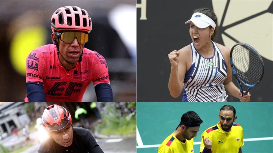 Ciclistas Rigoberto Urán y Nairo Quintana y tenistas María Camila Osorio, Juan Cabal y Robert Farah. Foto: Tim de Waele/Getty Images - Colprensa: Cortesía Colsanitas - Chris Graythen/Getty Images - Clive Brunskill/Getty Images