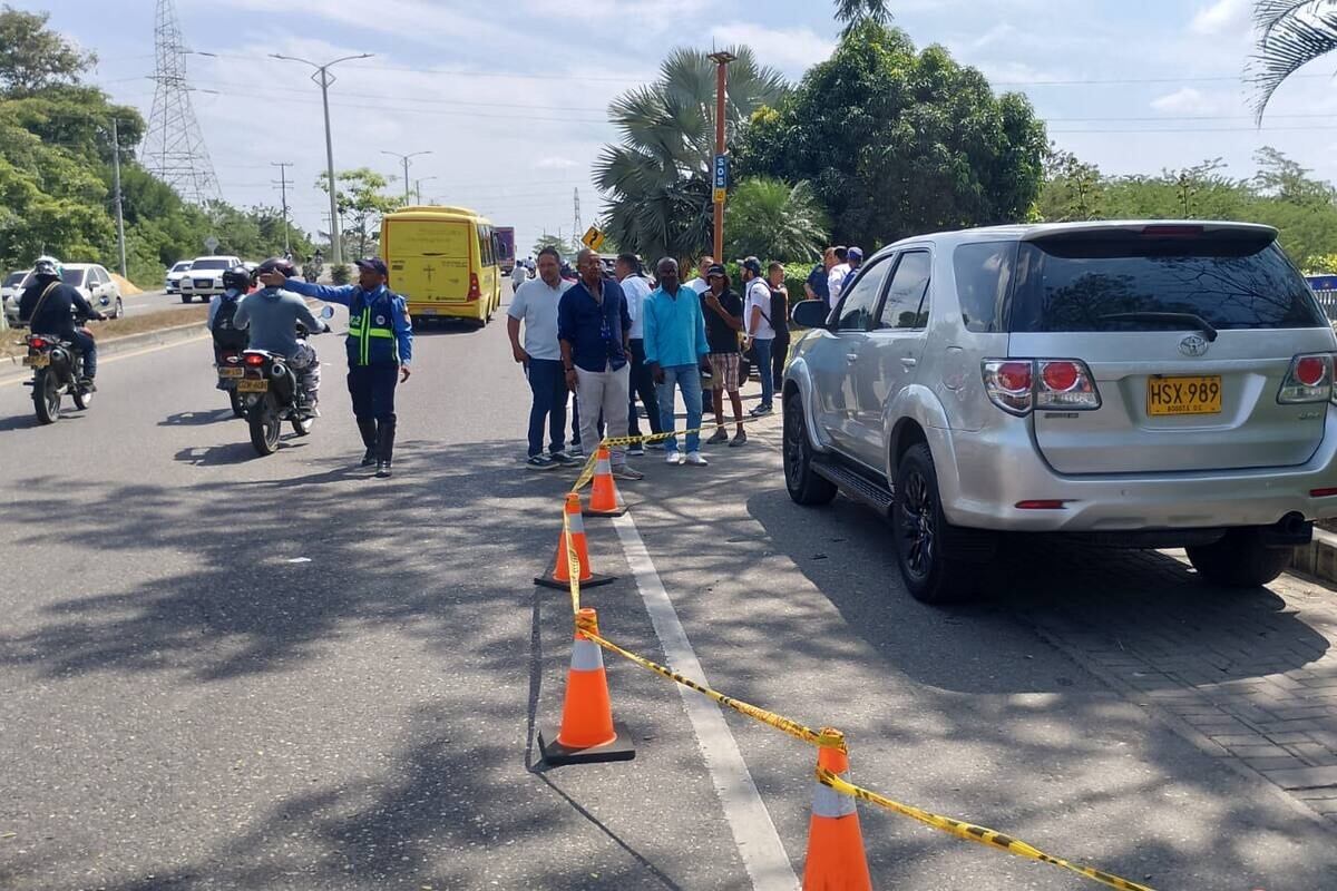 Ataque sicarial a las afueras de la Gobernación de Bolívar. Foto: Suministrada