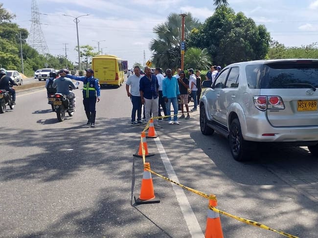 Ataque sicarial a las afueras de la Gobernación de Bolívar. Foto: Suministrada