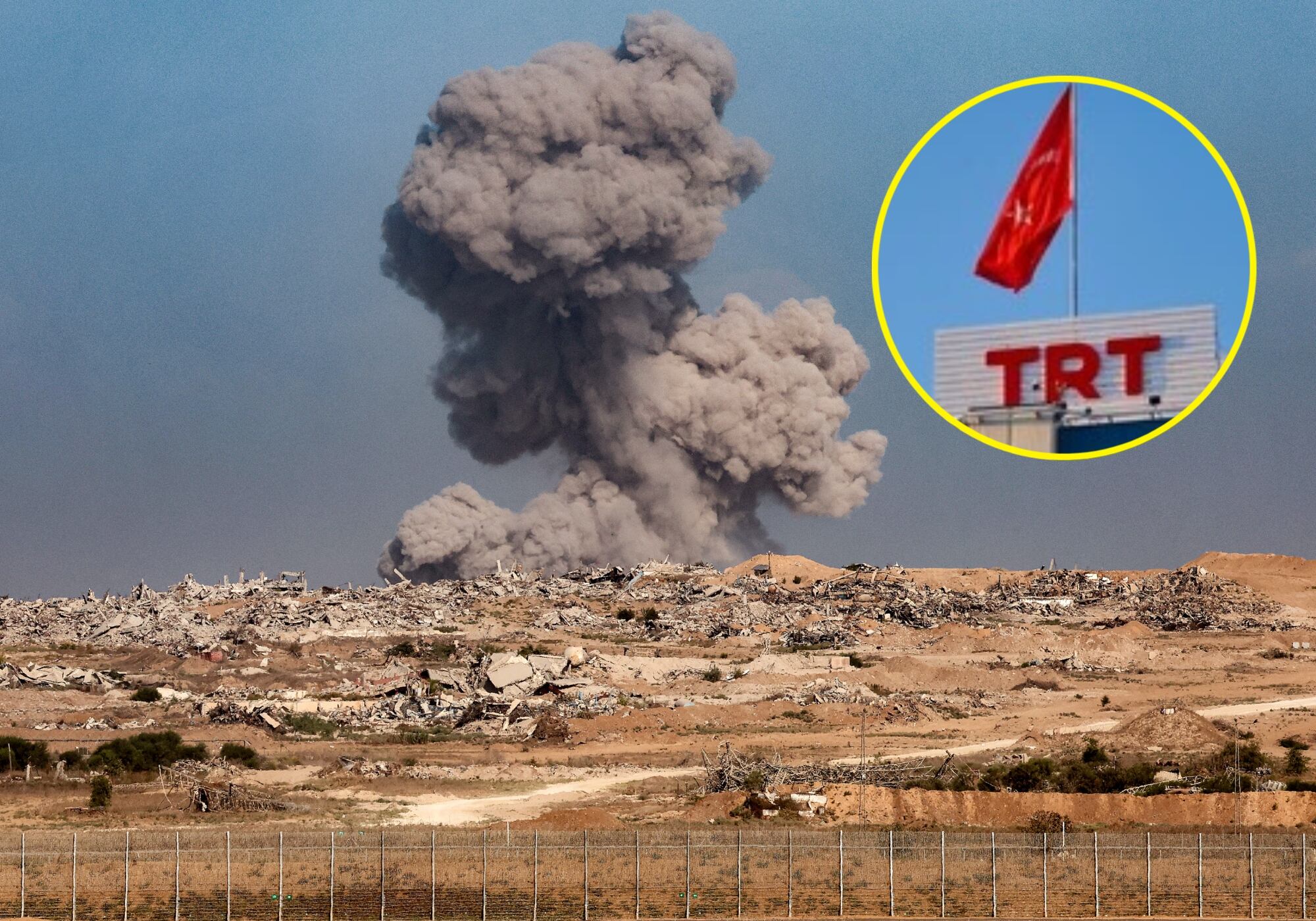 Radiotelevisión turca anunció la muerte de uno de sus periodistas en un bombardeo israelí sobre Gaza. Foto: AFP/ Corporación Turca de Radio y Televisión (TRT).