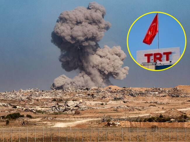 Radiotelevisión turca anunció la muerte de uno de sus periodistas en un bombardeo israelí sobre Gaza. Foto: AFP/ Corporación Turca de Radio y Televisión (TRT).
