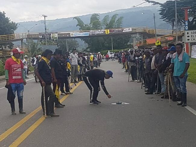 Reportan 16 heridos en los disturbios de la vía Panamericana en Cauca. Foto: Cortesía Sucesos Cauca